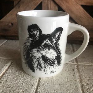 Vintage 1985 Cindy Farmer Collie Dog Coffee Mug